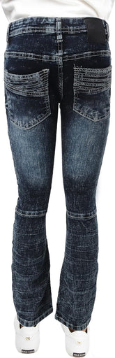 Stretch Slim Fit Biker Jeans, Distressed Moto Denim Pants for Big Boy & Little Kids